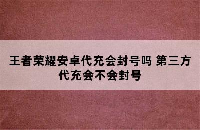 王者荣耀安卓代充会封号吗 第三方代充会不会封号